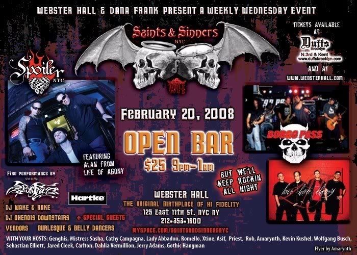 Webster Hall - SAINTS and SINNERS - Feb. 20 2008