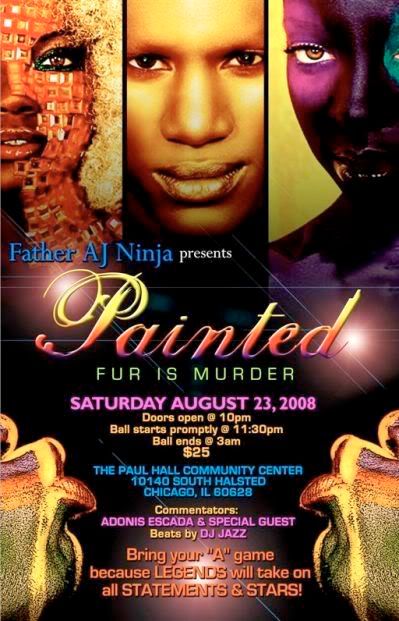 Painted:  Fur is Murder -- the Ninja Ball in Chicago