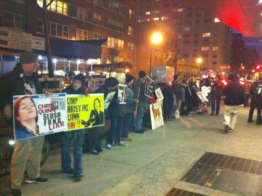 Protest-Against-Christine-Quinn, People Against Christine Quinn For Mayor in 2013