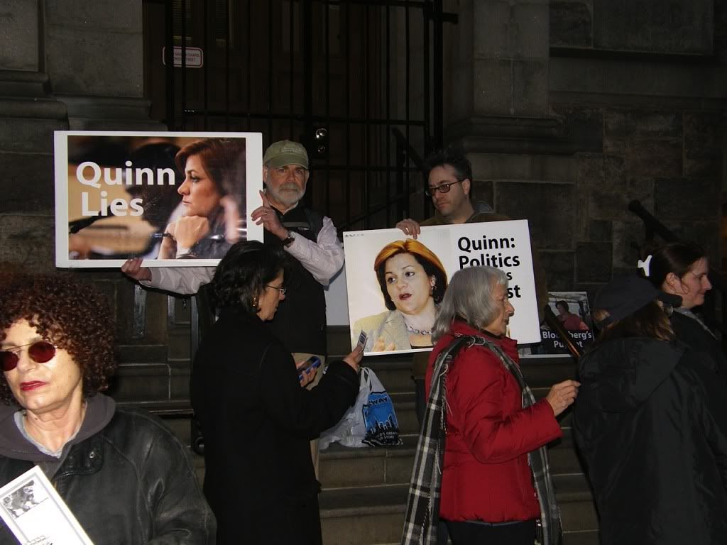 Protest-Against-Christine-Quinn-Takes-Donations-From-Real-Estate-Developers, Protest-Against-Christine-Quinn-Takes-Donations-From-Real-Estate-Developers