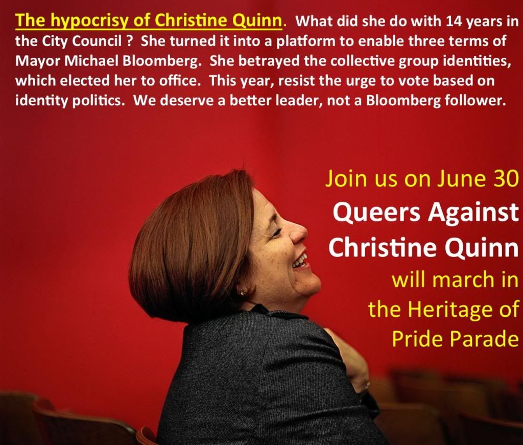 March with Queers Against Christine Quinn in the Heritage of Pride Parade photo ExportforFBEventCover_zps0e1e29dd.jpg