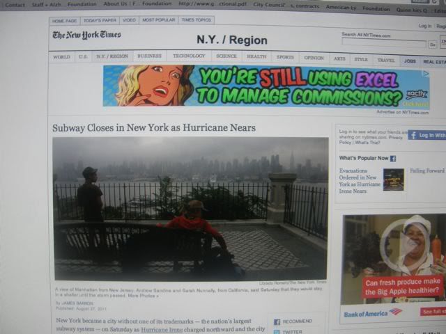 Hurricane Irene,NYTimes,MTA Subway Shut Down,NYC