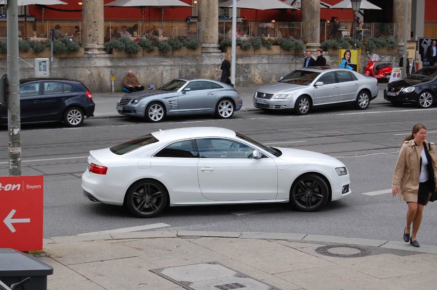 Audi S5 with black rims.