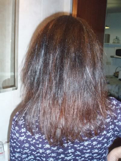Así que le hice un balayage (mechas californianas con paleta sin papel de plata) aplicando poca decoloración (la éxito con deco a 20%) en medios y saturando