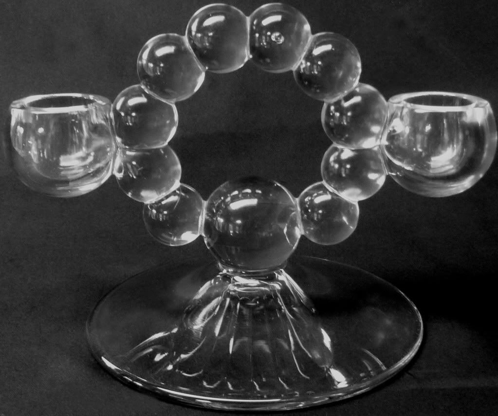 Vintage Imperial Glass Co. Clear Crystal Candlewick Pattern Twin