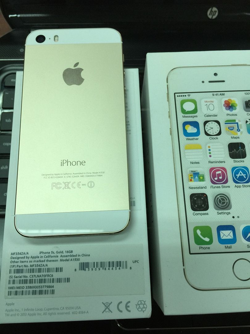 iPhone 5s gold 16GB fullbox trùng IMEI 99.9% nhưng bị lờn nút HOME giá 7tr6 - 2