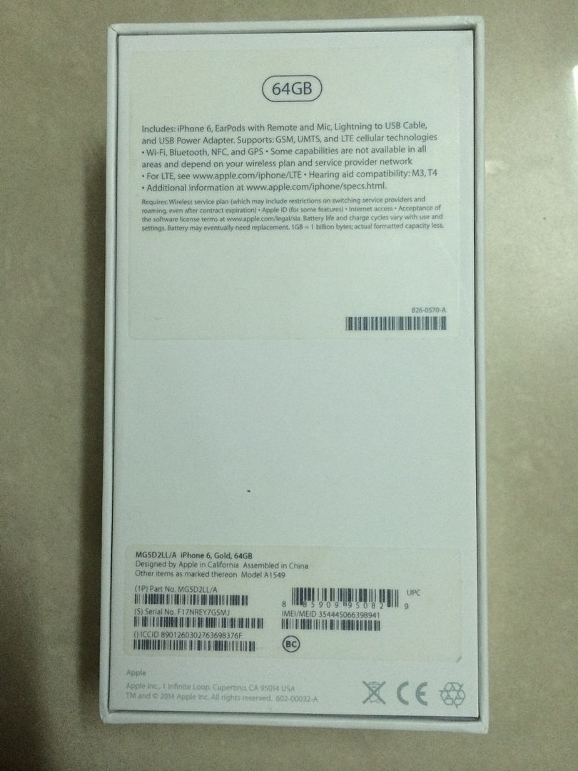 Cần bán iPhone 6 Gold 64GB bản quốc tế fullbox, người nhà xách tay từ Mỹ về - 1