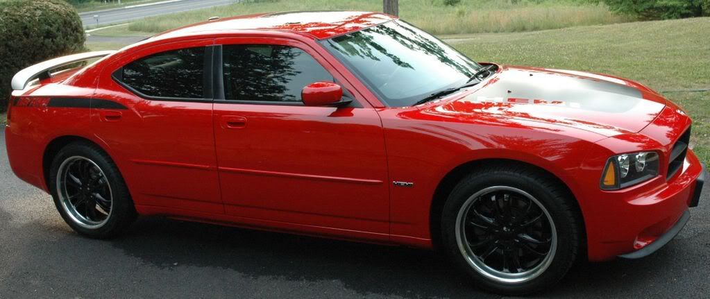 black rims on inferno red | Charger Forums