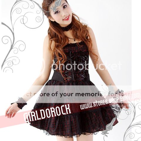 PUNK 61197 GOTHIC LOLITA ALICE LACE DRESS +NECKBAND M L  