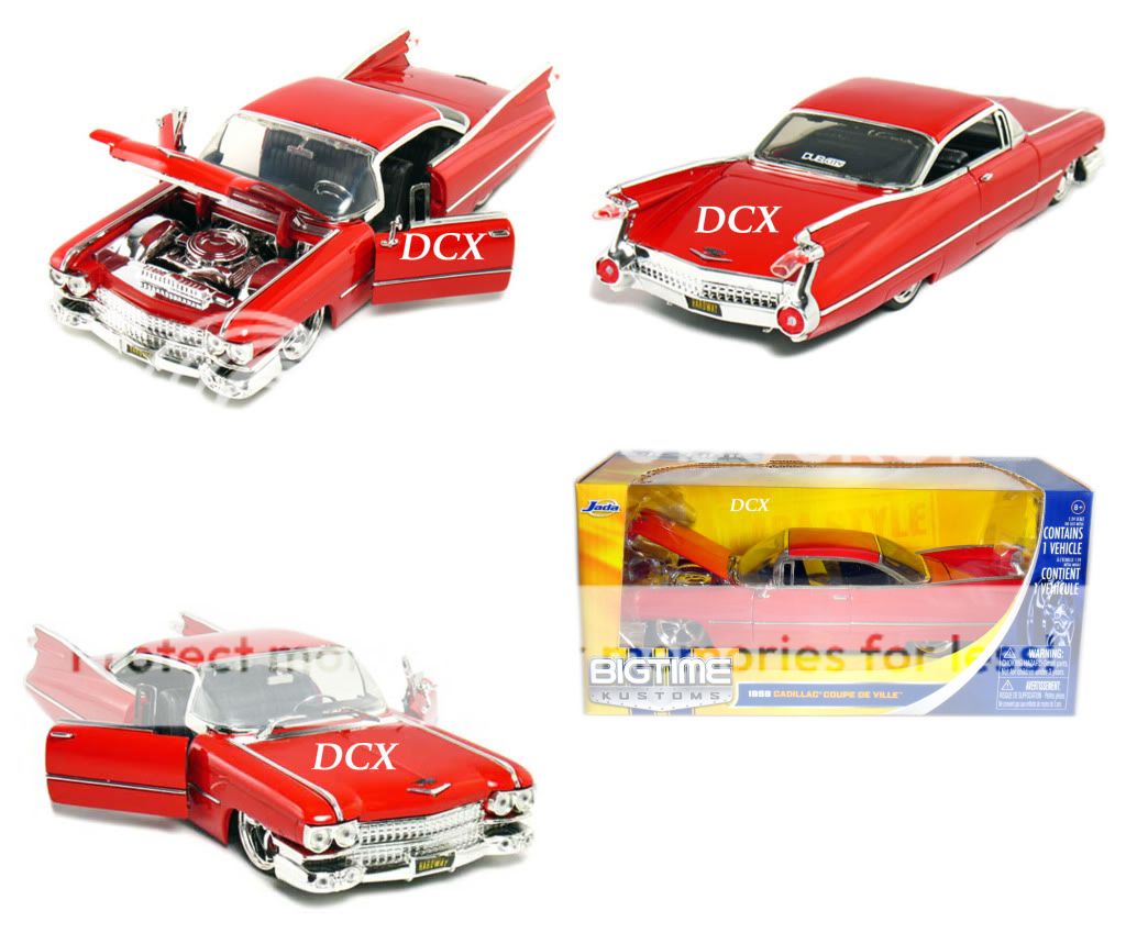 Jada 1959 Cadillac Coupe De Ville 1/24 Scale (Red)  